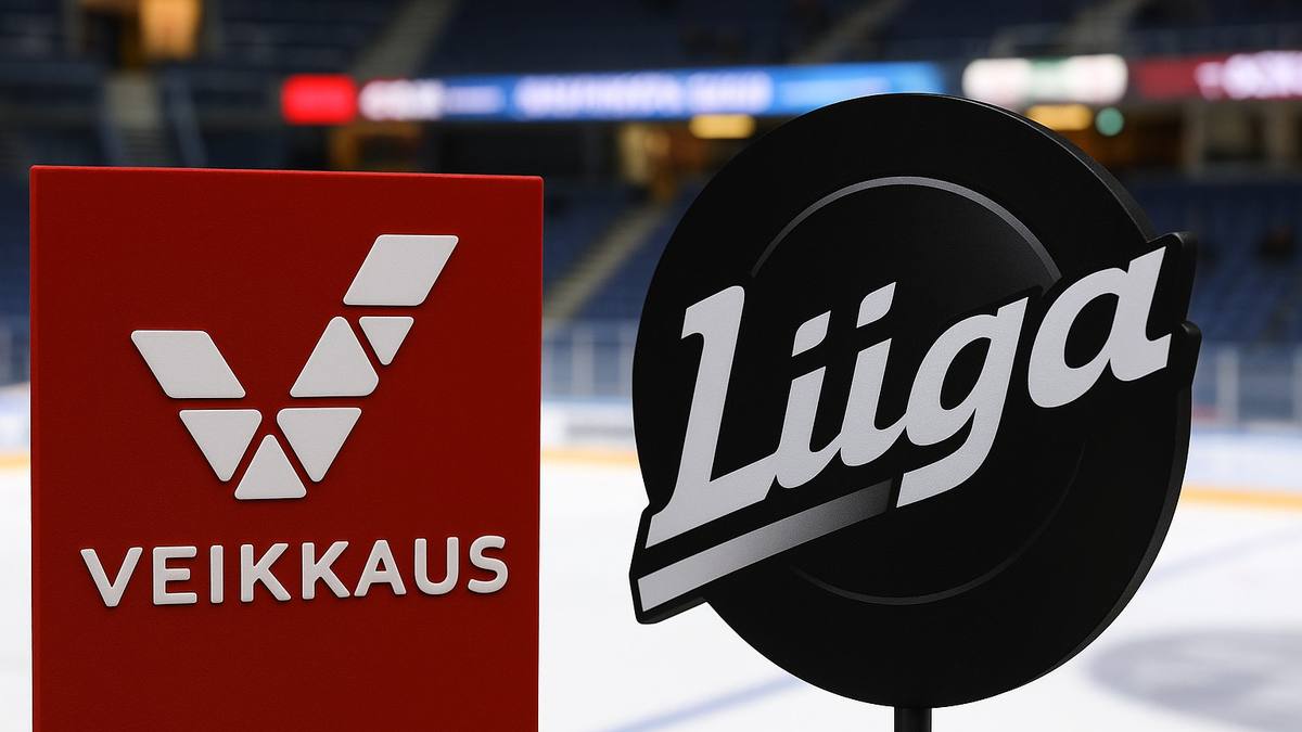 Veikkaus ja Liiga: viisivuotinen jatkosopimus lisenssimurroksen yli Veikkaus ja Liiga jatkosopimus: Veikkauksen kyltti ja Liigan logo jäähallissa