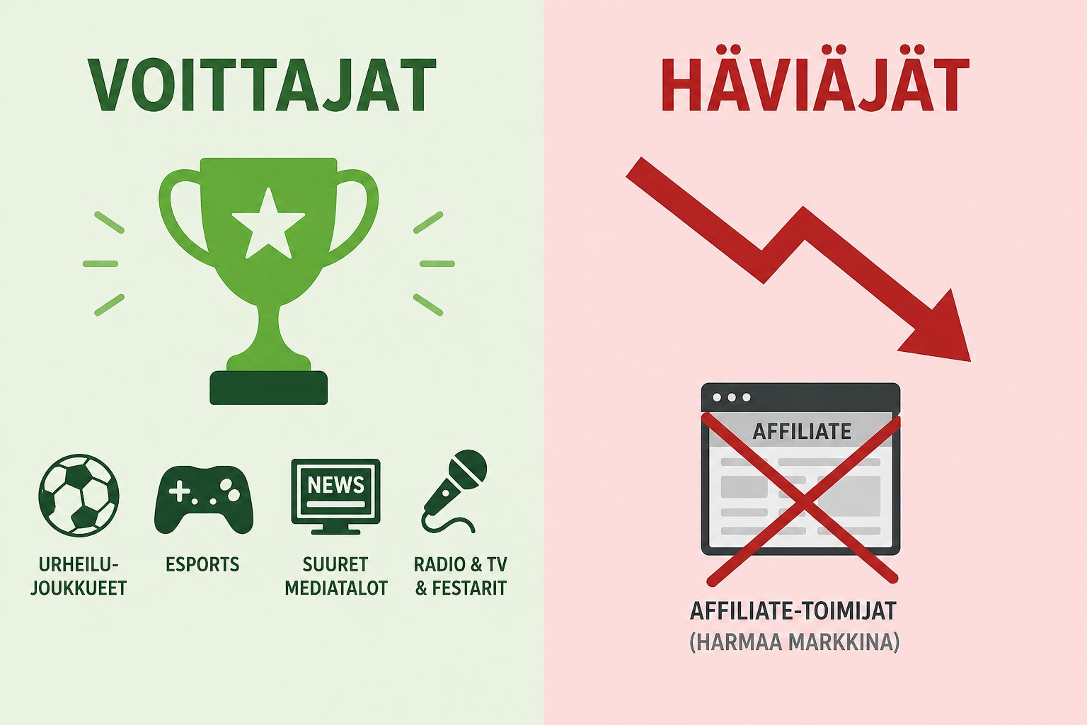 lisenssijärjestelmän voittajat ja häviäjät